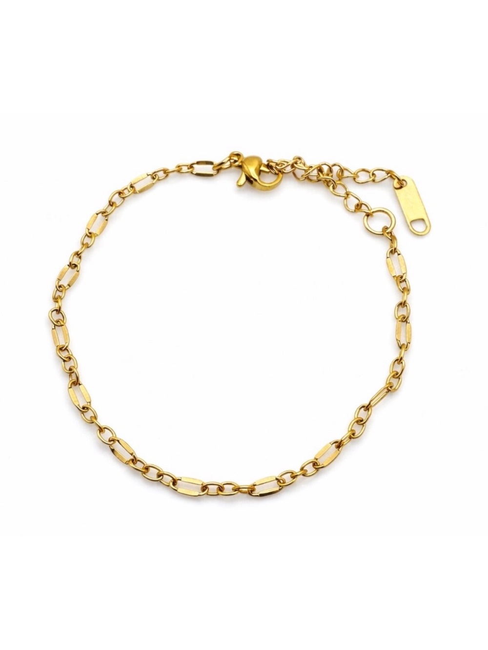2mm | Gold | Crimp Paperclip Bracelet